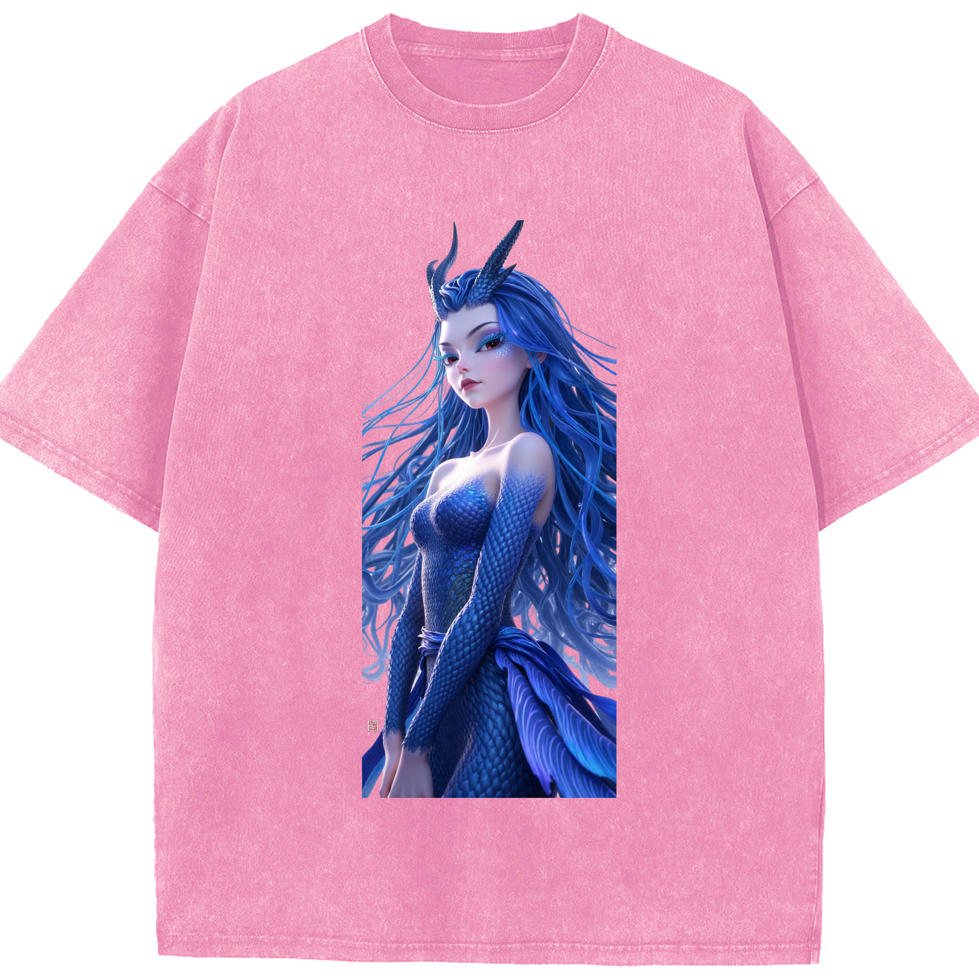 （画像用） Ne Zha 2 ナタ 魔童の大暴れ 綿100% ヴィンテージ風 半袖Tシャツ（フロントプリント）